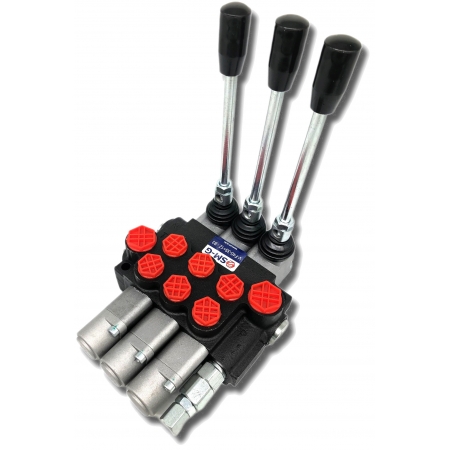 ROZDZIELACZ HYDR. 3 SEKCJE 40L 3x ZATRZASK DWUSTRONNY